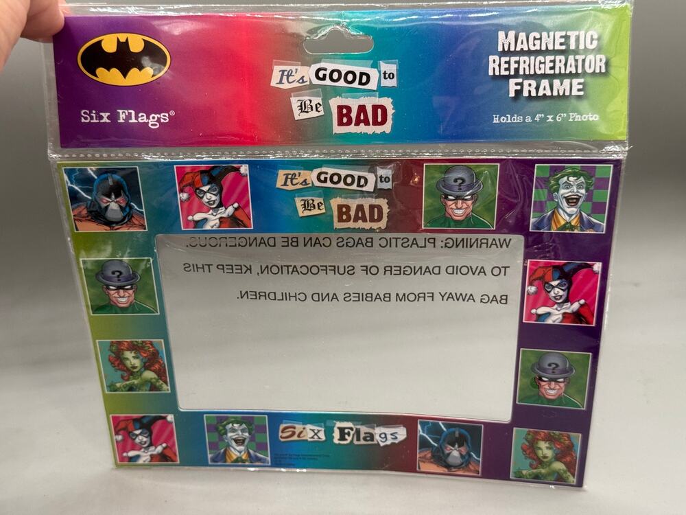 Six Flags "It's Good to Be Bad" Comic Villangs Magnetic Picture Frame NEW